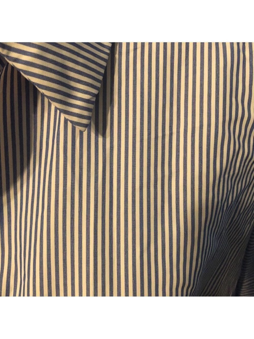 Striped Long Shirt Dress Blue/White Size L - Picture 5 of 8